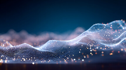 Stunning network design with glowing data points, perfect for technology, science, or innovative business presentations. Modern and visually impactful