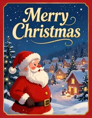 christmas card with santa claus