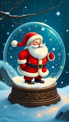 santa claus with christmas ball