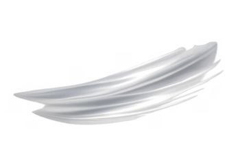 White paint brush stroke or cosmetic cream smear rendering, abstract transparent texture element for branding