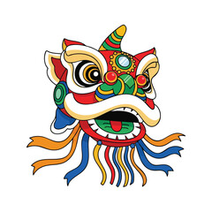 Chinese Lion Dance Head Mask Traditional Lunar New Year Celebration