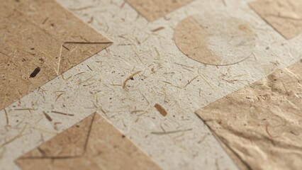 Textured natural paper background with geometric patterns and fibers material