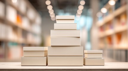Stack of books in library aisle, education and knowledge concept