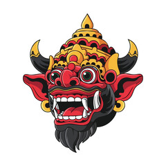 Balinese Demon Mask Traditional Culture Art Vector