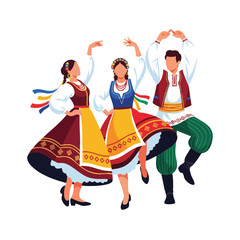 Traditional Folk Dancers Performing Cultural Dance