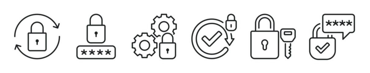 Lock Security System thin line icon set. Web minimal editable stroke icons © Abbasy  Kautsar