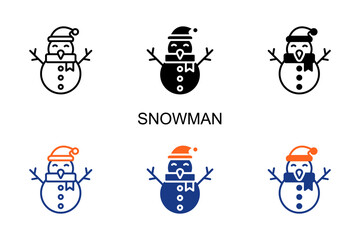 Fototapeta premium Snowman Icon Multi Style Vector Illustration