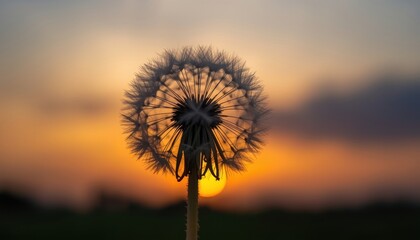 biology wallpaper beautiful macro photography of a dandelion seed head against sunset sky