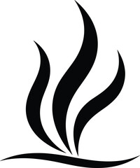 Obraz premium Modern solid symbol showing tapered vertical wisps to denote specialized campfire warmth, movement, growth, natural gas energy, and dynamic creative fire art findings.
