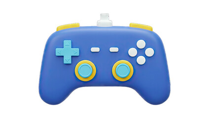 Blue Game Controller Isolated on White Background