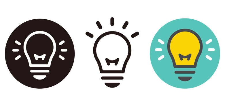 アイデアを閃く豆電球のアイコン