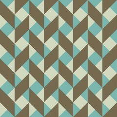 Obraz premium Colorful blue seamless geometric pattern with triangle mosaic design