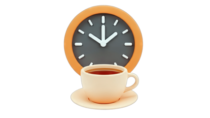 Clock and Coffee Cup: Time for a Break