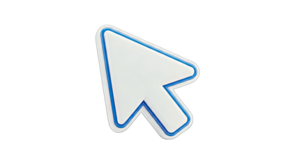 Cursor Arrow Pointing on White Background