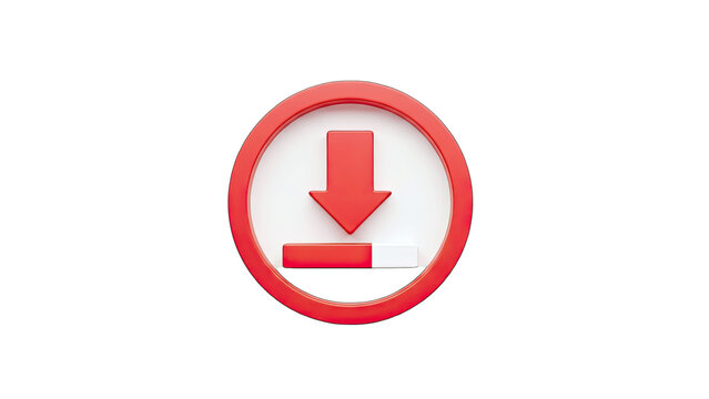 Download Icon Downloading Progress on White Background - Powered by Adobe