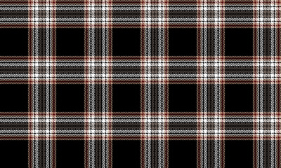 Seamless plaid fabric in black, white, and brown, elegant and perfect for fashion design, clothing, skirts, and trousers, adding a classic and modern touch to any style.