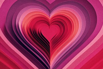 Heart shaped design with layers of monochrome colors creating a vivid, artistic representation perfect for celebrations and special moments