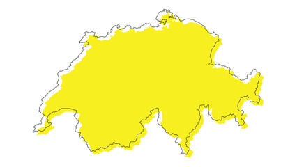 Obraz premium Map of Switzerland. Yellow country map icon. Vector illustration