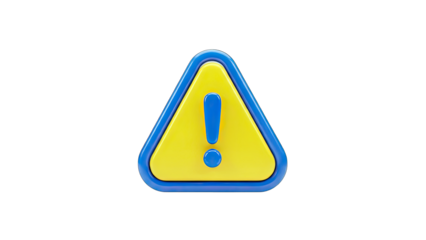 3D Warning Sign Isolated on White Background