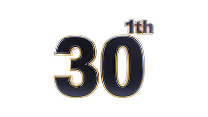 30th Anniversary Celebration Number on White Background