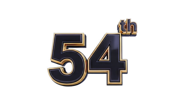 54th Anniversary Celebration - Gold and Black Number on White