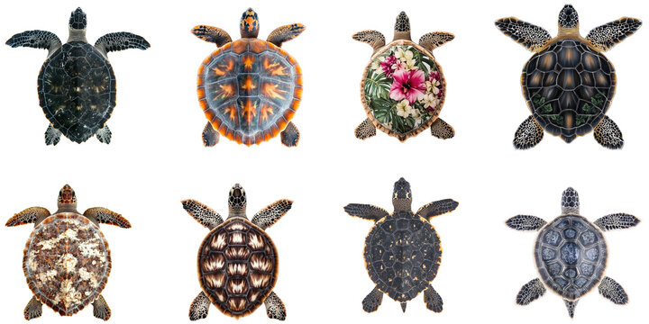 Turtle shell pattern top view transparent background