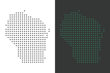 Wisconsin dot map vector, USA State