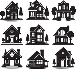 Hut icon silhouette vector with white background