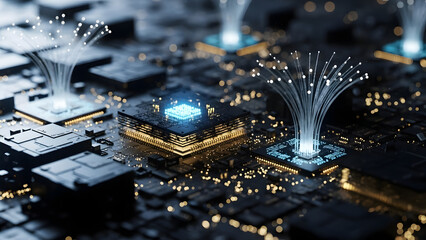High-Speed Digital Data Transfer on Advanced Circuit Board with Fiber Optics