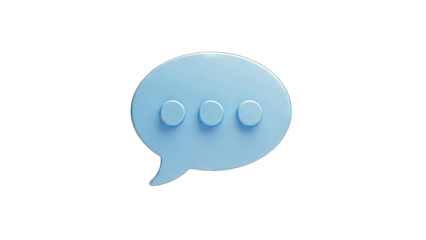 Blue Speech Bubble Icon on White Background