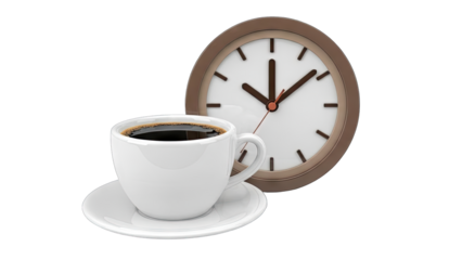 Coffee Cup and Clock: Time for a Break