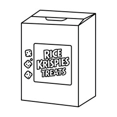 Rice Krispies treats box simple line drawing