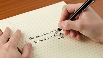 Handwriting Practice - The Quick Brown Fox Jumps Over the Lazy Dog.