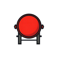 Fototapeta premium Red drum traditional chinese music vector icon