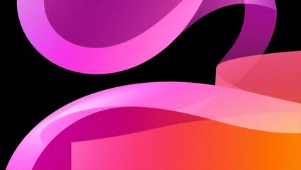 Abstract gradient swirls of pink purple and orange on black background