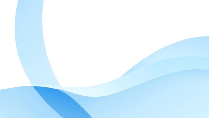Abstract flowing light blue waves on a clean white background
