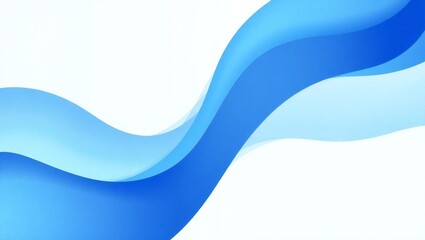 Abstract flowing blue waves on a white background