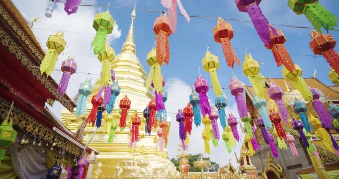Wat Phra That Doi Suthep golden pagoda is the most important temple in Chiang Mai, Thailand. Built in the early 19th Buddhist century.