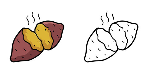 シンプルな焼き芋のアイコンイラスト