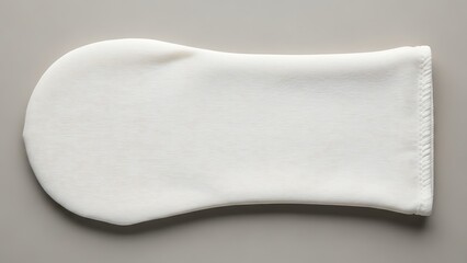 Simple fabric shape, white textile material against plain background