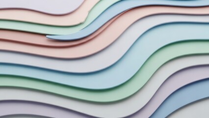 Pastel Waves - A Serene Abstract Background of Layered Paper.