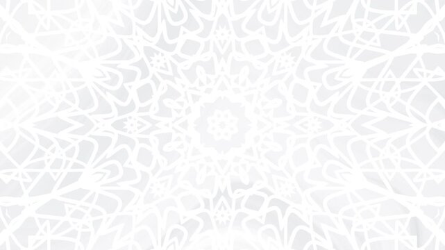 Abstract white lace pattern suitable for wedding invitations, background designs, textile prints, or elegant branding projects with a central point focus.