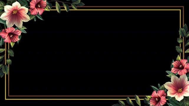 Elegant floral border with vibrant pink and white hibiscus flowers on a transparent background, perfect for adding a touch of tropical beauty to any design or project