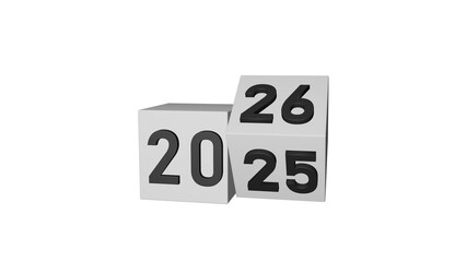 year changing from 2025 to 2026, new year concept 