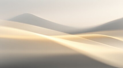 Whispers of Sand: Undulating sand dunes in a soft, ethereal landscape, where light dances across the curves. Creating a mesmerizing spectacle of nature's artistry.