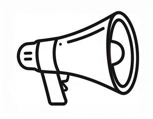 Illustration of a megaphone, a device used for amplifying sound and broadcasting messages