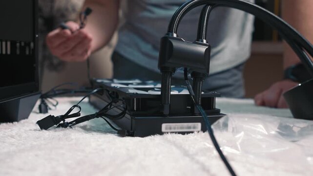 Preparing liquid cooling system for installation into computer case