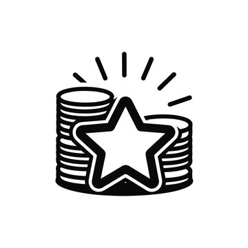 Reward points loyalty program icon vector illustration bonus points achievement and customer satisfaction star symbol
