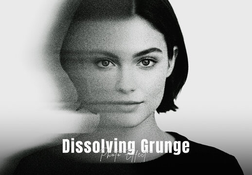 Dissolving Grunge Portrait Photo Effect Photoshop Template