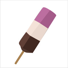3-color ice cream sticks. A 3 flavored popsicle with wooden stick 

